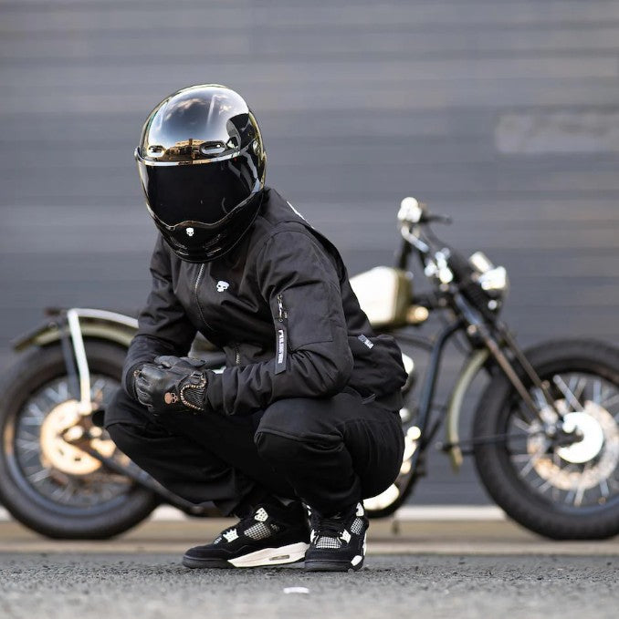 BOBHEAD Protective Bomber Jacket Black – Mótorhjóla jakki með AAA vottun