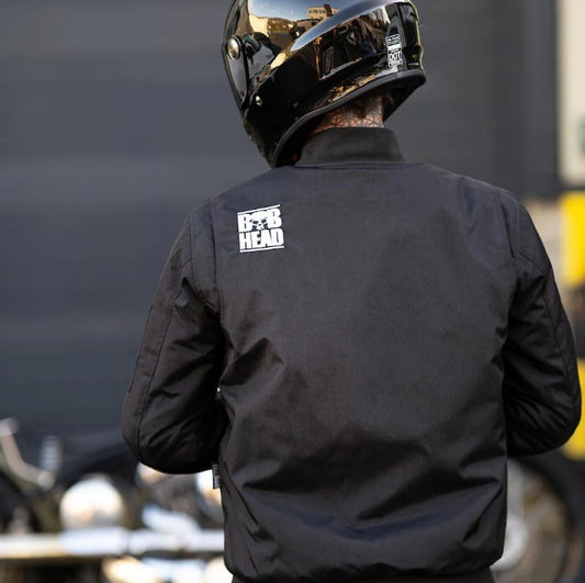 BOBHEAD Protective Bomber Jacket Black – Mótorhjóla jakki með AAA vottun