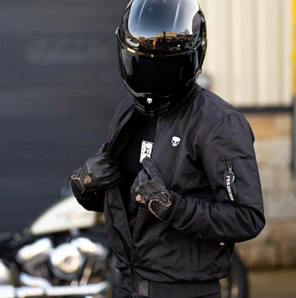 BOBHEAD Protective Bomber Jacket Black – Mótorhjóla jakki með AAA vottun