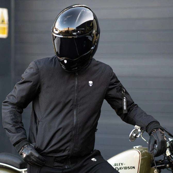 BOBHEAD Protective Bomber Jacket Black – Mótorhjóla jakki með AAA vottun