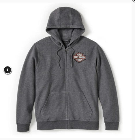 Harley Davidson - Rennd hettupeysa grá