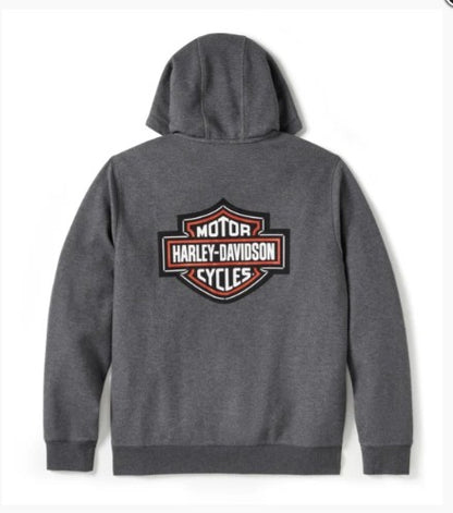 Harley Davidson - Rennd hettupeysa grá