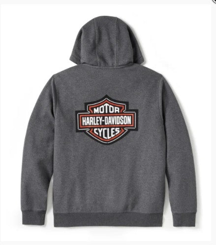 Harley Davidson - Rennd hettupeysa grá