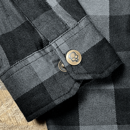 BOBHEAD Casual Shirt 50 – Grá og svört bómullarskyrta