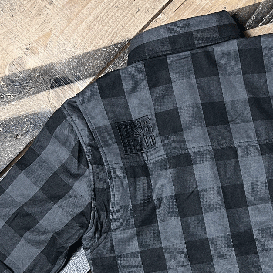 BOBHEAD Casual Shirt 50 – Grá og svört bómullarskyrta