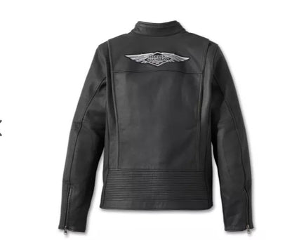 Harley-Davidson kvenna leðurjakki úr 120 ára afmælishátíðarlínu.