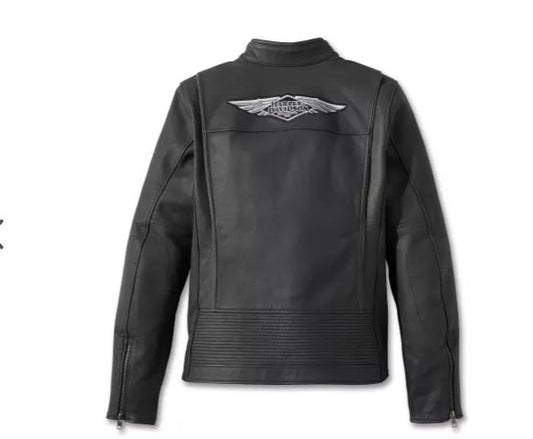 Harley-Davidson kvenna leðurjakki úr 120 ára afmælishátíðarlínu.