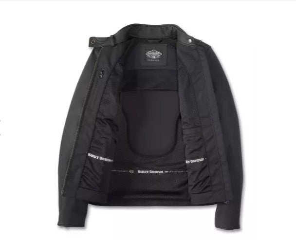 Harley-Davidson kvenna leðurjakki úr 120 ára afmælishátíðarlínu.