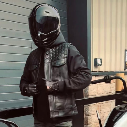 BOBHEAD Reaper Protective Honeycomb Cut Black – Leðurvesti með Class C vottun