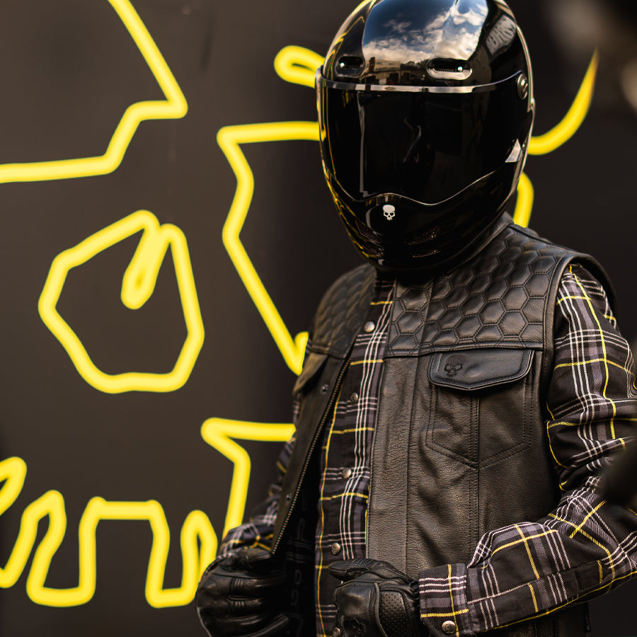 BOBHEAD Reaper Protective Honeycomb Cut Black – Leðurvesti með Class C vottun